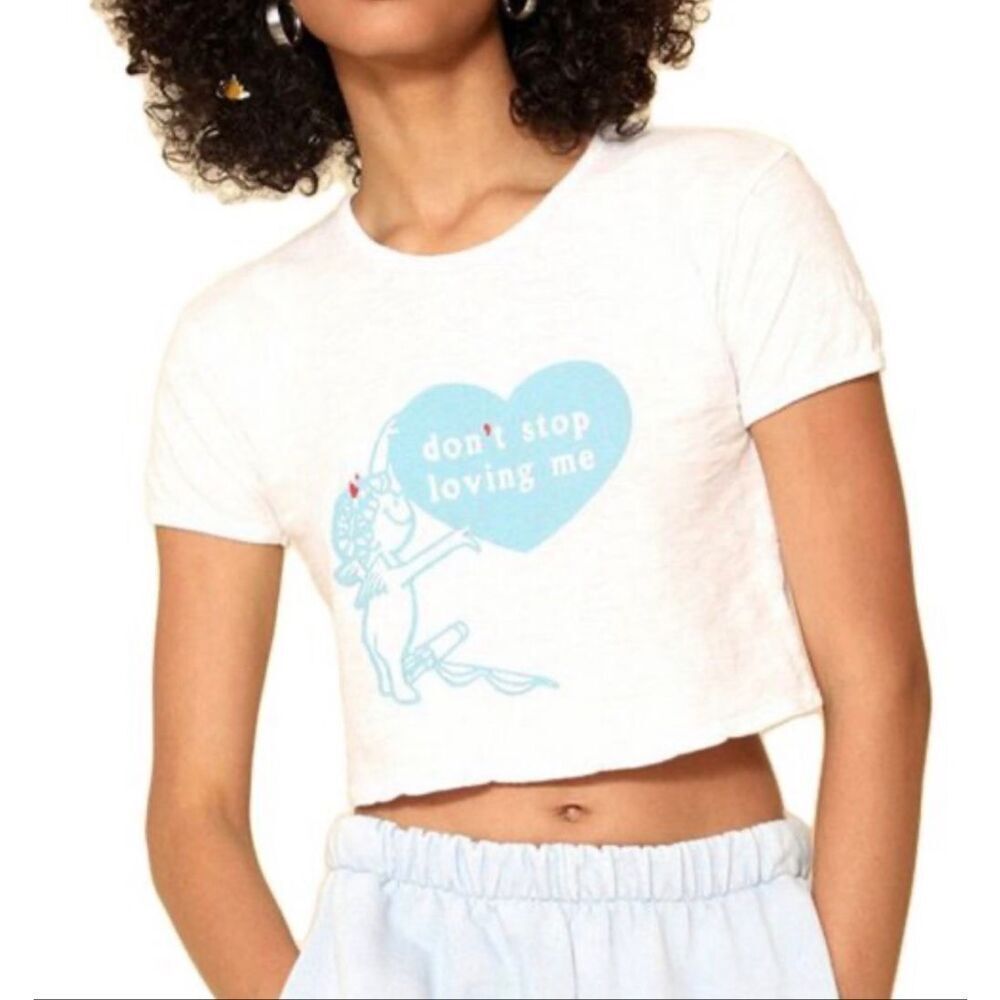 Boys Lie Don’t Stop Loving Me Slub Tee | White in Medium